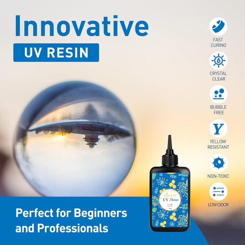 Upgraded UV Resin Kit with Light- 200g Clear Hard UV Cure Epoxy Resin Supplies Premixed Activated Glue Fast Curing Starter Jewelry Making Kit for ...