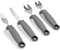 KMD Adaptive Utensils Set with Weighted and Self-Standing Handles (4-Piece), Fork, Knife, and 2 Spoons for Arthritis, Parkinson’s, Tremors, Elderl...