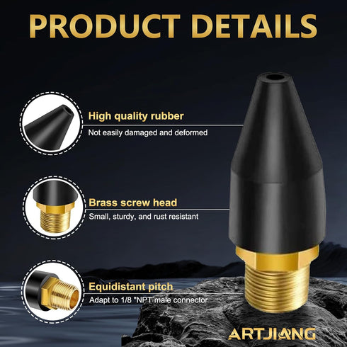 8PCS Black Rubber Air Tool For Air Nozzle Tip, Blow Gun Rubber Tip For Air Tool, Parts Air Nozzle For Air Blow Guns Tool For Air Tool Parts & Acce...