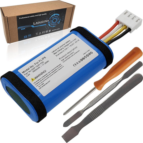 GSP-1S2P-F6D 4800mAh Battery Compatible with JBL Flip 6 Waterproof Bluetooth Speaker with Tools Battery Part NO Flip6 3.6V...