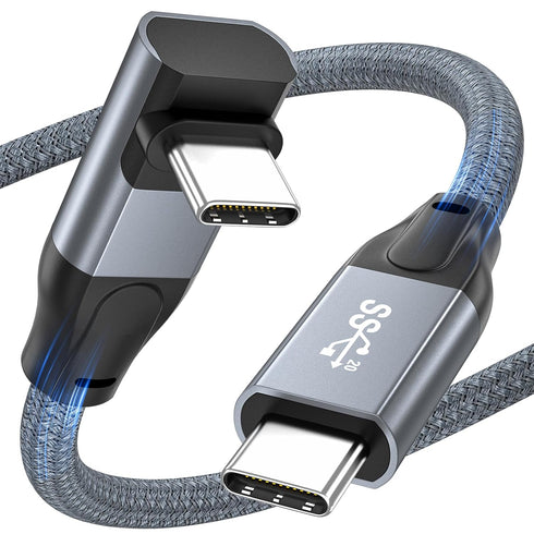 USB C to USB C Cable 90 Degree, 20Gbps Data Transfer 4K 60Hz Video Monitor Cable 100W Fast Charging Right Angle USB C 3.2 Gen 2x2 Cable Compatible...