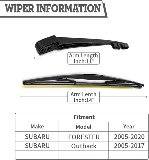 Rear Wiper Arm Blade Nut Set Replacement for Subaru Forester 2002-2016,Outback Impreza 2005-2017,Tribeca,Impreza,Legacy,Rear Wiper Cover Accessori...