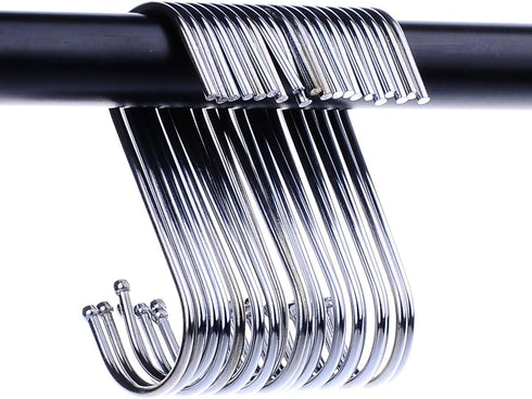 20 Pack 3.5 Inch S Hooks Heavy Duty for Plants, Hangings, Outdoor, Lights, Cups - Large Hangers for Kitchen, Bathroom, Bedroom and Office (Silver)...