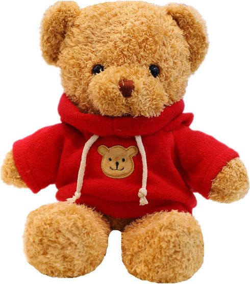 11.8 inches Teddy Bear Stuffed Animals Soft Plush Cute Teddy Bear with Hoodie Doll for Boys Girls (Red)...
