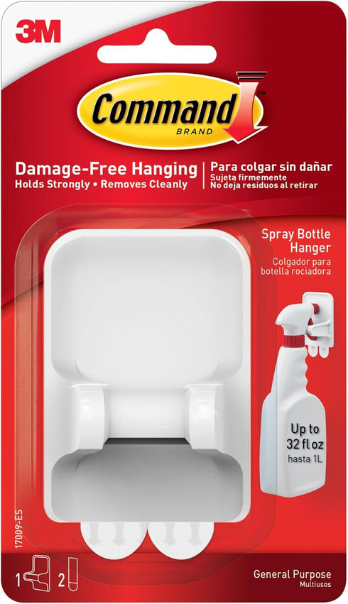 Command Spray Bottle Hangers, White/Gray, 2...