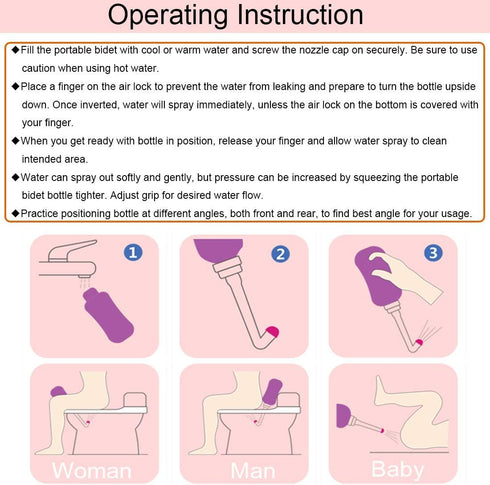 Portable Hand-held Vulva and Anus Cleaner and Personal Health Vaginal Washing Container, Travel Urinal Spray Scrubber for Personal Hygiene (PG 2IN...