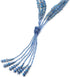 COOLSTEELANDBEYOND Boho Chic Lariat Necklace Tassel Pendant Pastel Blue Crystal Bead Three-strand Long Chain Y-Shape...