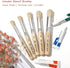 Auhoahsil Stencil Brushes Set, 5 Pcs Natural Bristle Wooden Handle Template Brushes for Wood Wall Model House Painting, Stencil Projects, Card Mak...