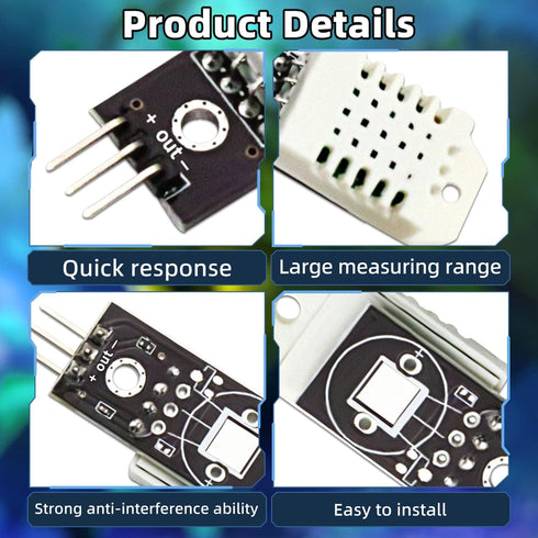 2Pcs DHT22/AM2302 Digital Temperature - Humidity Sensor Module DC 3.3-5 Volt Temp Humidity Gauge Monitor with Wire Replace SHT11 SHT15 for Arduino...