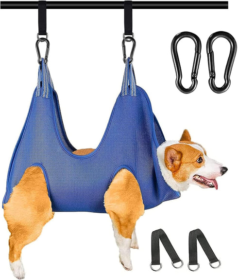 Pet Grooming Hammock for Dogs & Cats, Pet Grooming Hammock, Pet Grooming Sling, Dog Grooming Harness, Restraint Bag, Helper, Pet Nail Clip Bag for...