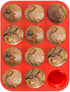 CAKETIME Silicone Muffin Pan, 12-Cup Cupcake Pan for Baking Muffin, Cake, Fat Bomb, 2-Pack Nonstick BPA Free...