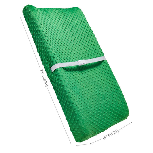 Solid Changing Table Pad Cover Cradle Sheet, Fits 32"/34''x16" Contoured Diaper Changing Pad, Ultra Soft Cozy Dots Plush Changing Table Covers, Br...