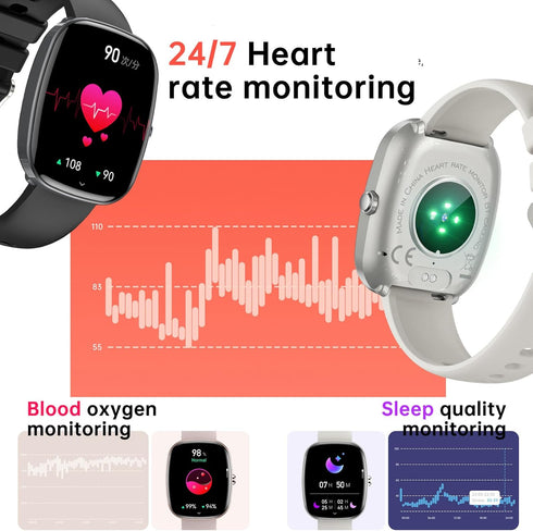Smart Watch for Women Men 1.83" Fitness Activity Trackers with Answer/Make Calls Heart Rate Sleep Tracker, Smartwatch Compatible for Android iOS P...