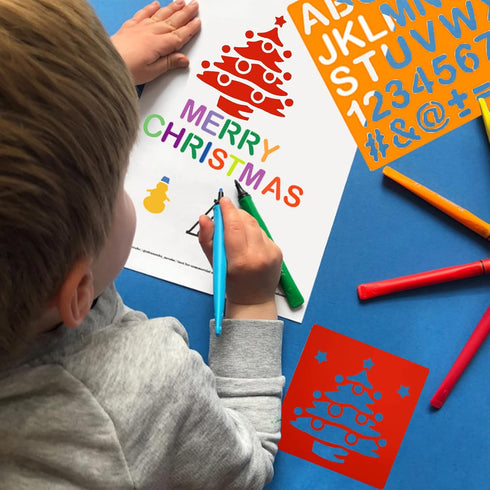 Stencils for Kids, 30pcs Plastic Drawing Stencils Set with 400+ Images, Variety of Shapes and Subjects...