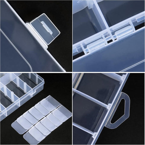 BTremary 36 Grids Clear Craft Storage Boxes with Compartments, Bead Organizer Storage Box, Plastic Jewellery Organizer Box, Small Parts Organizer ...