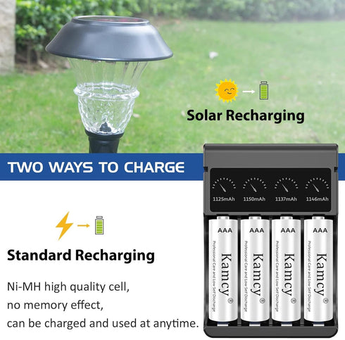 Household Batteries - 1100mAh AAA Rechargeable Batteries 1.2V Ni-MH Rechargeable AAA Batteries Ultra High Capacity, Triple A Batteries Pre-Charged...