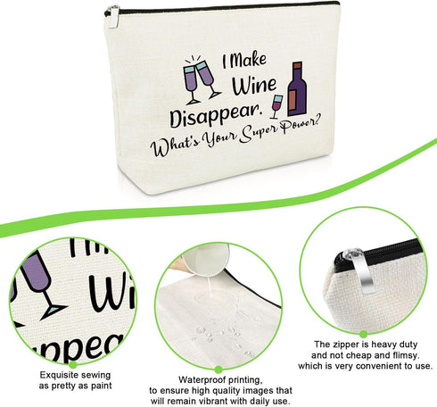 Wine Lovers Gifts Wine Drinker Gifts Makeup Bag Wine Gifts for Mom Wife Sister Friendship Gifts Wine Gifts for Wine Lovers Appreciation Gifts for ...