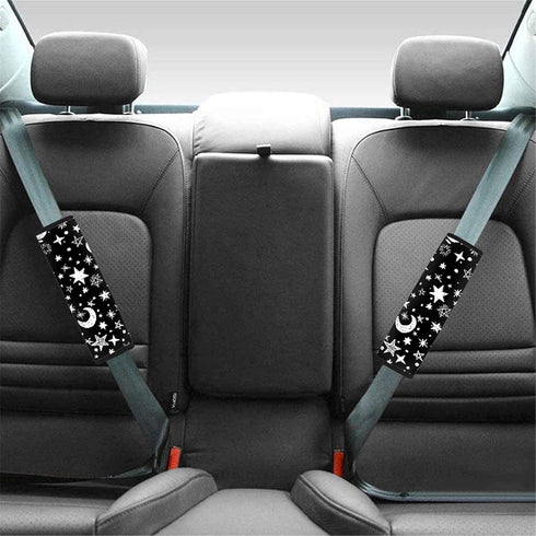 Forchrinse Moon and Star Pattern 2 PCS Auto Seat Belt Cover Strap Shoulder Pad for for Car,Truck,SUV,Backpack,Shoulder Bag...