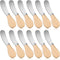 Patelai 12 Pieces Cheese Spreader Cheese Butter Knife Stainless Steel Butter Spreader Knives with Wooden Handle Sandwich Cream Cheese Cake Condime...