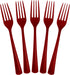 Disposable Burgundy Plastic Forks 50 Pcs - Heavy Duty Burgundy Plastic Disposable Cutlery - Burgundy Disposable Flatware, Burgundy Plastic Silverw...