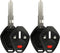 KeylessOption Keyless Entry Remote Uncut Blank Car Key Blade Fob Case Shell Button Pad Outer Cover Repair (Pack of 2)...