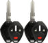 KeylessOption Keyless Entry Remote Uncut Blank Car Key Blade Fob Case Shell Button Pad Outer Cover Repair (Pack of 2)...