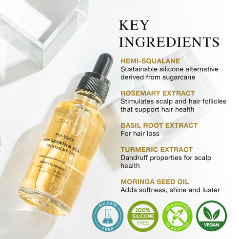 Prewash Dry Scalp Hair Oil Treatment - Pre Shampoo Rosemary Hair Oil for Dandruff Itchy Scalp, 1 Pack 1.7 fl oz...