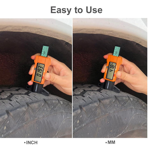 GODESON Tire Tread Depth Gauge,Digital Tire Tread Depth Gauge with Color-Coded Bar,Tread Depth Gauge in 1 Inch/25.4 mm,Tire Depth Gauge with Large...