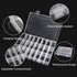2 Pack 24 Grids Clear Plastic Organizer Box, Storage Container with Adjustable Divider, Craft and Bead Storage Organizer Box for DIY Crafts Jewelr...
