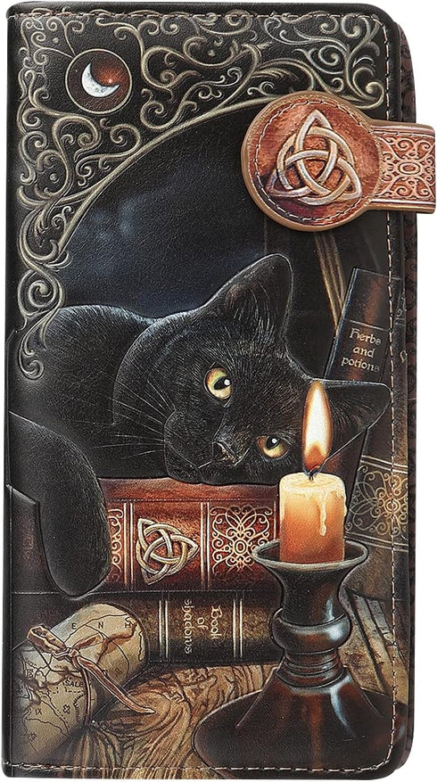 Nemesis Now Lisa Parker Witching Hour Cat Purse, 18.5cm, Embossed Design, Stylish and Spacious Wallet for Women...