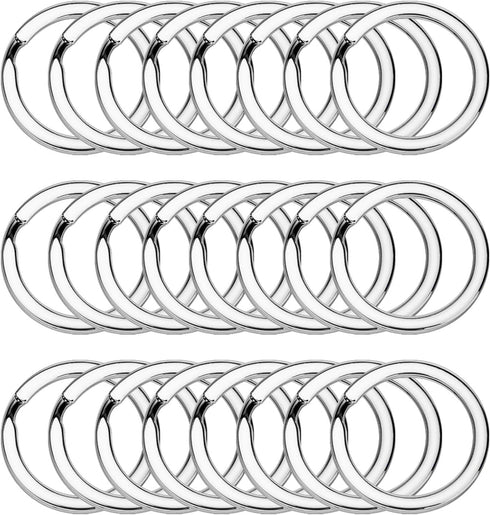 24 Pack Flat Key Rings Metal Split Ring for Home Car Keys Organizations, Jewelry Making, 1 Inch (Silvery)...