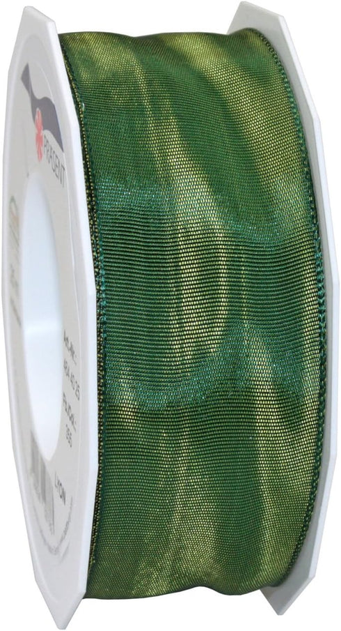 Morex Ribbon French Wired Lyon Fabric Ribbon, 1-1/2-Inch by 27-Yard, Moss (46440/25-355)...