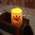 Christmas Theme Outdoor LED Flameless Candle Battery Operated with Timer Flickering LED Pillar Candle Bell Pattern Winter Festival Party Decoratio...