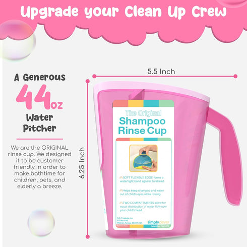 Tear-Free Bathing Experience with Rinse Cup - Soft Flexible Edge, Comfortable Handling & 40 Oz Capacity...