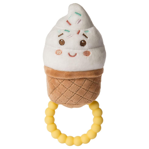 Mary Meyer Sweet Soothie Soft Baby Rattle with Teether Ring, Ice Cream...