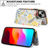 HAOPINSH for iPhone 15 Plus Wallet Case with Card Holder, Floral Flower Pattern Back Flip Folio PU Leather Kickstand Card Slots Case for Women Gir...