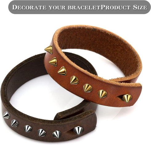 200 Pieces Spike Studs Bead Bullet Cone Sew On, Glue On, Sewing Bracelets (Gold, Silver)...