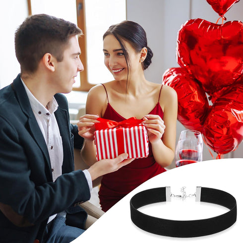 Black Choker Necklace Classic Plain Black Choker Velvet Choker Necklace Gothic Jewelry for Women...