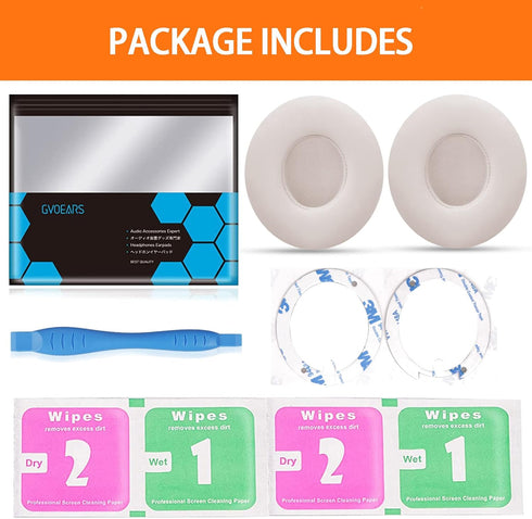 Ear Pads Replacement for Beats Solo 3 - GVOEARS Earpad Cushions Covers for Solo 2 Solo 3 Wired Wireless ON-Ear Headphones with Noise Isolation Mem...