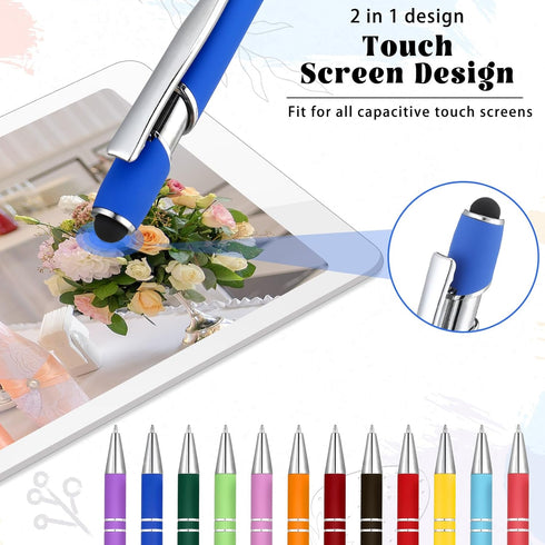 12 Pcs Inspirational Ballpoint Pen Motivational Pens Christian Gifts Cute Ink Pen Bulk with Stylus Tip Metal Religious Pens Encouraging Pen for Wr...