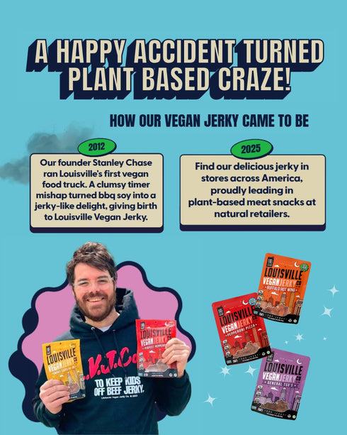 Louisville Vegan Jerky – Pepperoni Pizza Vegan and Vegetarian Friendly Meat - Lip-Smacking Jerky - Gluten-Free High Protein Vegan Snacks 19 grams ...