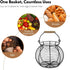 Flexzion Chicken Egg Basket Wire Egg Holder with Wooden Handles for Egg, Fruits, Vegetables Storage, Display Metal Mesh, Basket Holder Countertop ...