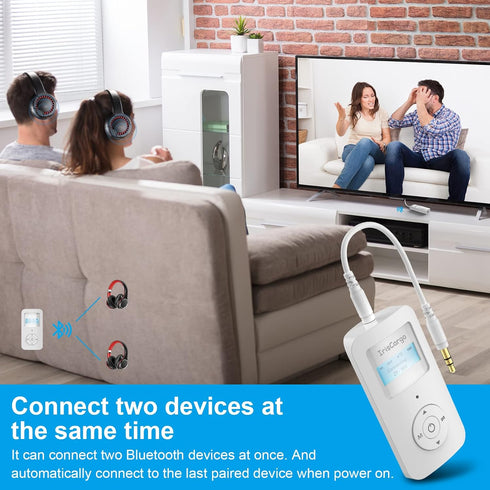 Bluetooth 5.0 Transmitter and Receiver 3 in 1, Dual Pairing Bluetooth Audio Transmitter Receiver Wireless Adapter with LCD Display 3.5mm AUX Stere...