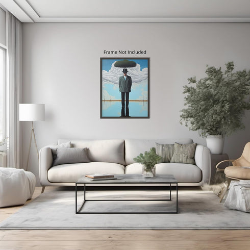 Posterizer 1 pcs-man standing in the water with Tree Hat-Abstract & Modern Art-Fantasy & Fiction Art-Gift for Art Lovers-Decor for Home & Office- ...