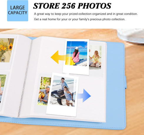 256 Photos Album for Fujifilm Instax Mini Camera/Polaroid 2”x3”Pictures, 2x3 Photo Album Book for Fujifilm Instax Mini 11 12 9 90 70 40 8 Instant ...