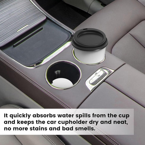 Sublimation Blanks Car Coasters, 6pcs Ceramic Sublimation Coasters Blanks for Cup Holders, Absorb Spills to Keep Cupholders Clean (White-Light (Ce...