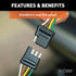 CURT 58304 4-Pin Flat Wiring Harness, 12-Inch Vehicle-Side and Trailer-Side Wires...