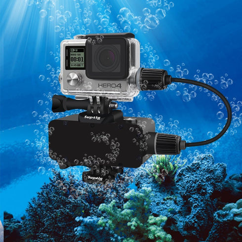 Suptig Housing Rechargeable Waterproof housing for GoPro Hero 4 Hero 3+ Hero 3 Outside Action Camera for Underwater Charge Use - Water Resistant u...