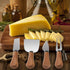 4 Piece Cheese Knives Set with Wooden Handle, Mini Steel Stainless Cheese knife set for Charcuterie and Cheese spread, Perfect for Cheese Slicer a...