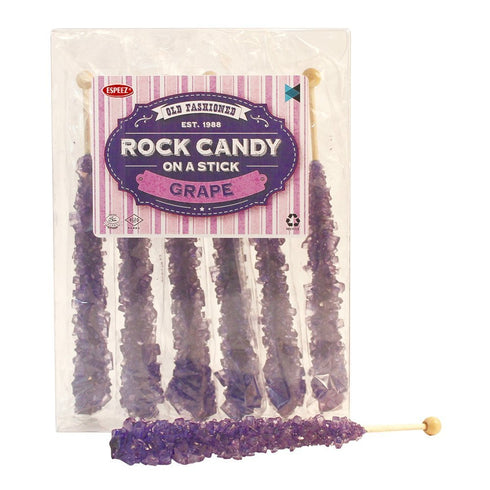 Extra Large Rock Candy Sticks: 6 Purple Rock Candy Sticks - Grape - Individually Wrapped for Party Favors, Candy Buffet, Showers, Receptions, Old ...